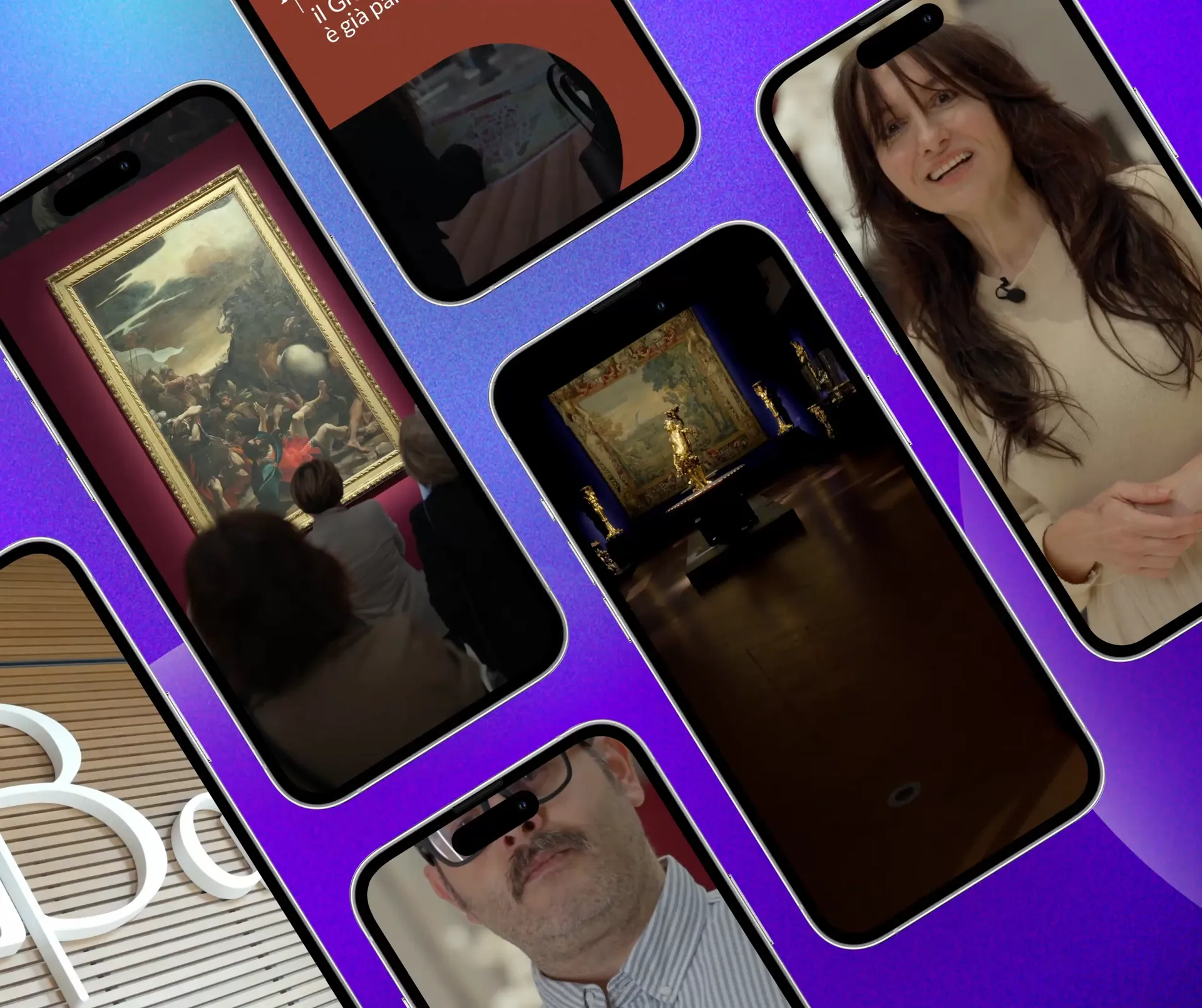 Contenuti social della mostra Barocco visualizzati su smartphone