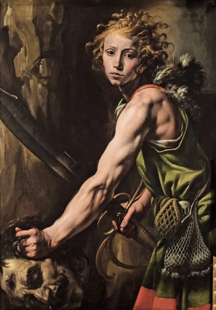 Dettaglio di un dipinto barocco esposto ai Musei San Domenico di Forlì